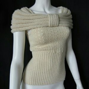 Catherine Malandrino Cream Knit Tank Top